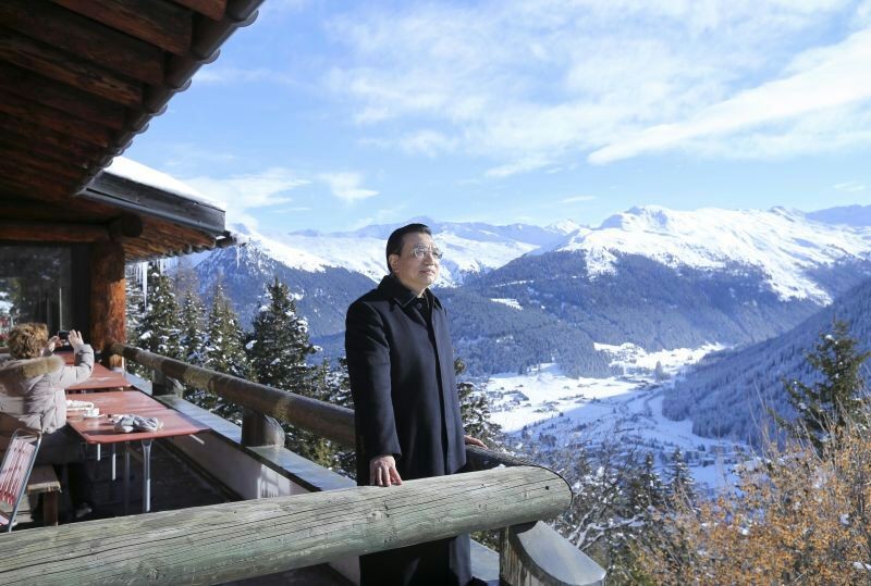 達沃斯論壇開幕前一刻的李克強