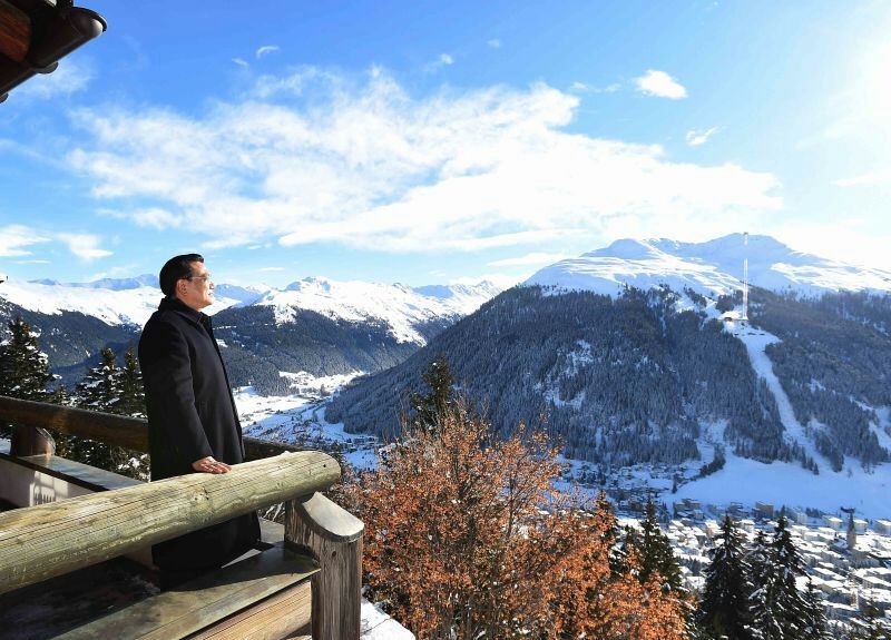 達(dá)沃斯論壇開幕前一刻的李克強(qiáng)