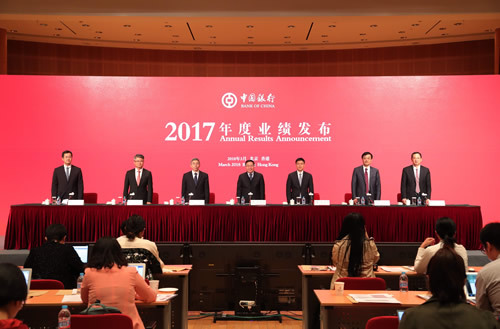 中國銀行公布2017年業(yè)績 凈利1724億元同比增4.76%